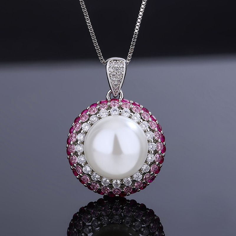 Zhuang Sheng joyería fondo de cobre chapado en oro simulación color tesoro con incrustaciones de color blanco perla salto de tres piezas traje femenino 14-12mm