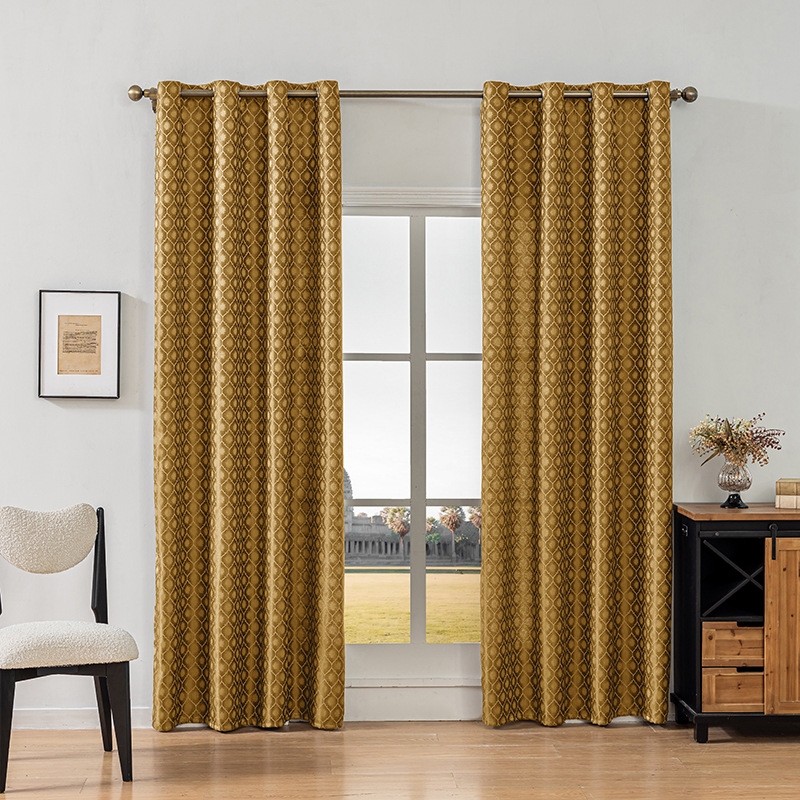 Amazon transfronterizo Shaoxing productos terminados cortinas jacquard opacas sala de estar dormitorio perforado comercio exterior TEMU cortina opacas al por mayor
