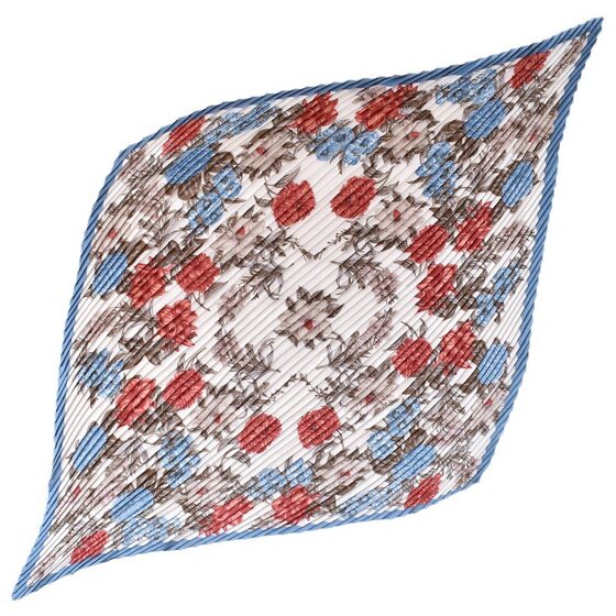 Summer new flower flower pattern printing imitation silk fold sunscreen 70 silk scarf ladies small square scarf manufacturers