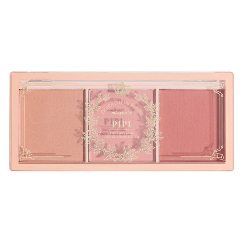PIPL sueño chica de tres colores Blush Placa de maquillaje desnudo mate leche té naranja maquillaje Rouge Blush barbilla púrpura transfronteriza