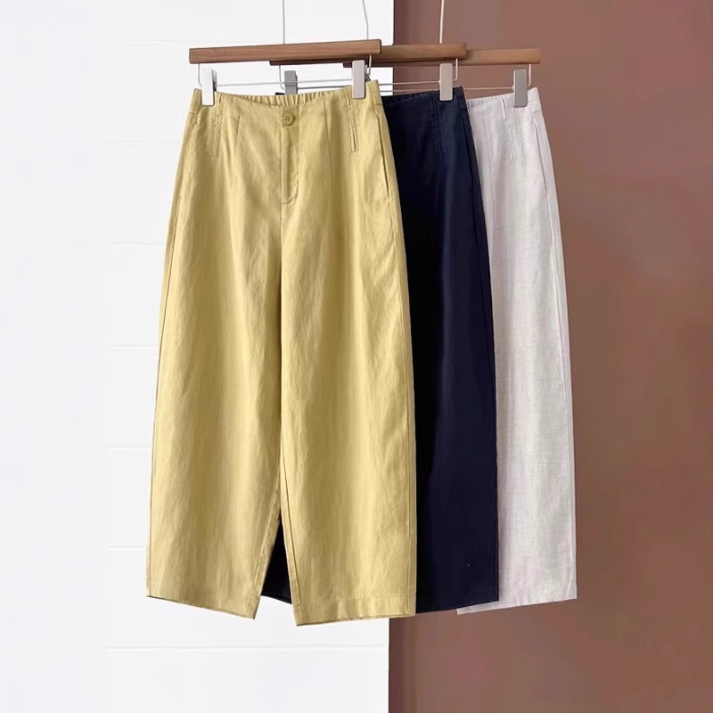 Tencel Linen Casual Balloon Pants Women's 2025 Summer Large Size Small Loose Nine-Point High Waist Ice Silk Harem Pants