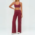 7028 bra + 7028-2 wide-leg pants—cherry red