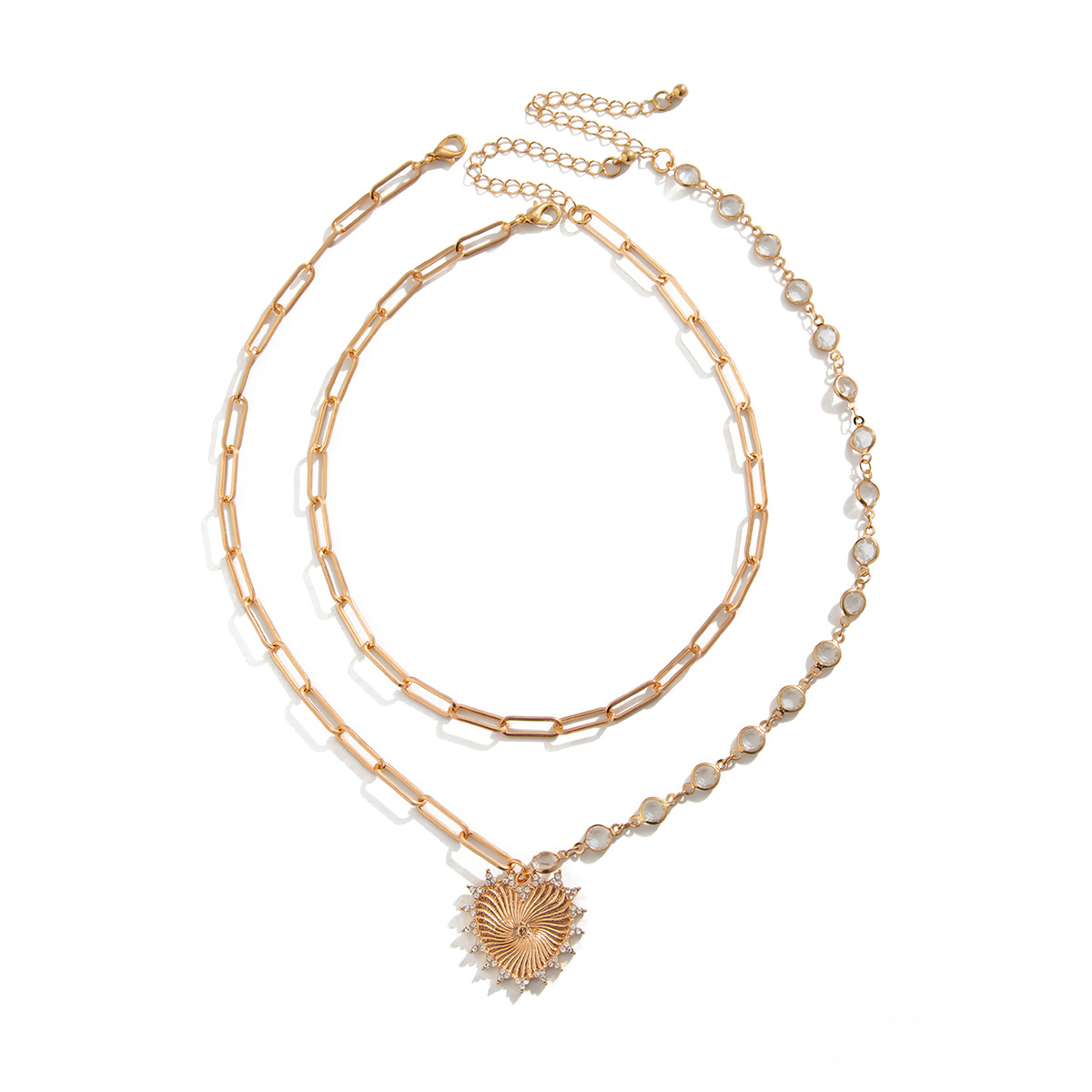 20g Weight Alloy Pendant Material Pendant Necklace Classification Iron Chain Material 1 Piece Quantity Holiday, Daily Occasion Alloy Material Heart Shape Pattern Women's Gender Plating Design Retro, Simple Style Style Retro Simple Style Heart Shape Alloy Wholesale Pendant Necklace 17