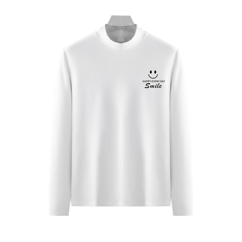 Ventas directas de la fábrica exquisita moda de negocios slim fit de terciopelo a prueba de frío cálido medio cuello alto ropa interior hombres otoño ropa base