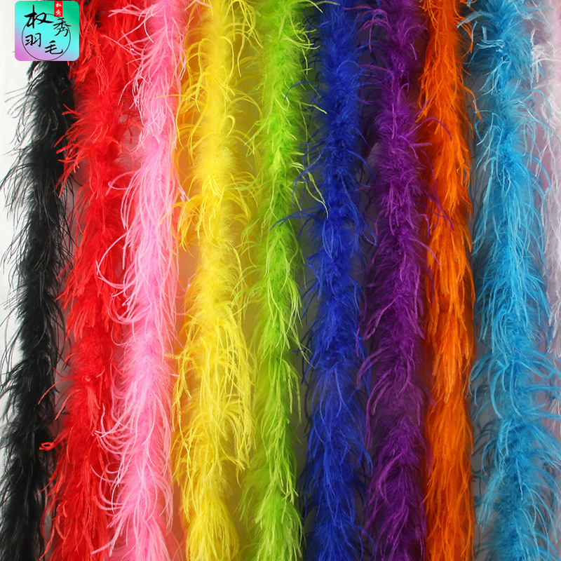 Self-produced ostrich wool strip feather strip DIY jewelry accessories clothing cuff collar decoration feather