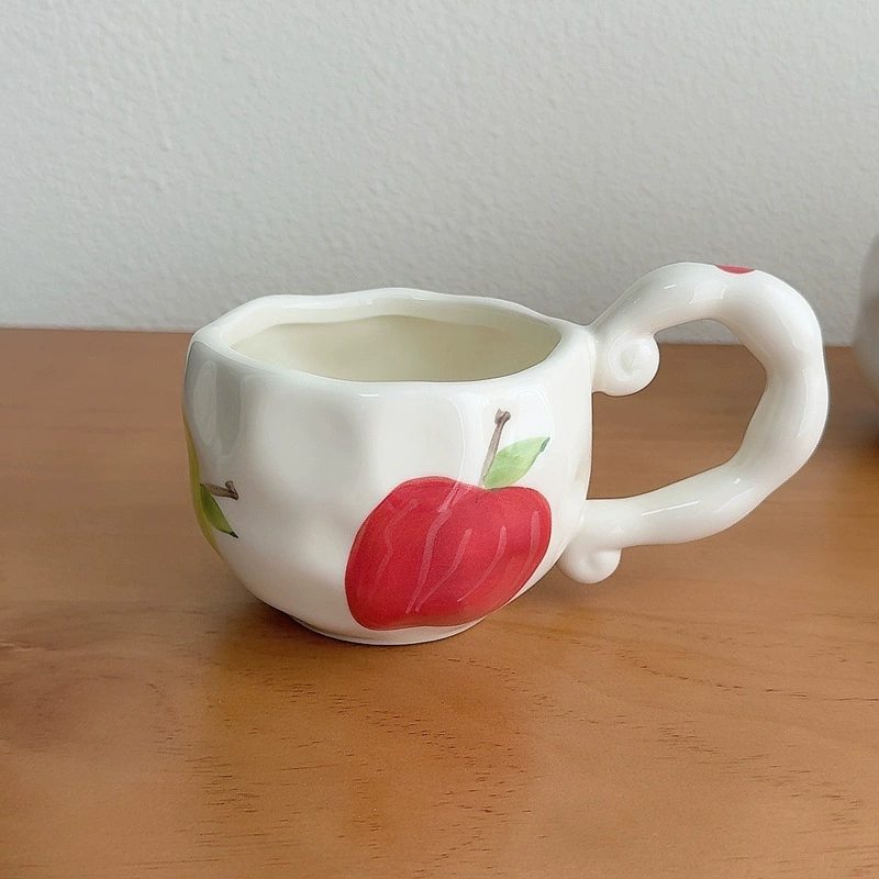 Irregular Mark Cup Korean INS Creative Creative Creative High -value Ceramic Milk Cup Breakfast Water Cup Office Cup