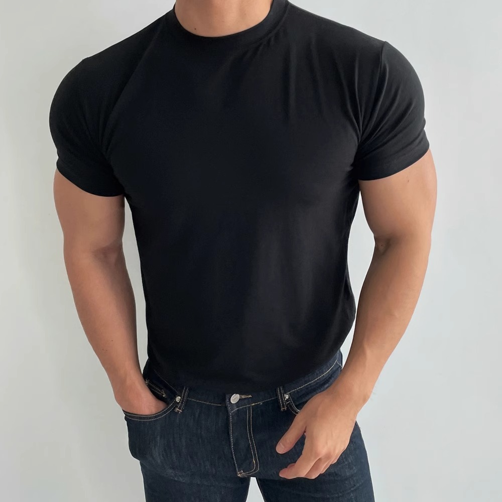T-shirt uomo slim fit in cotone stile dapper per ufficio serata_voghion.com