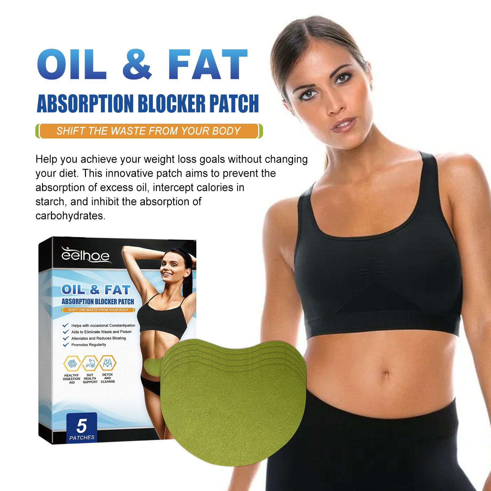 a fibra modeladora mostra curvas, abdômen, aperta os músculos abdominais e é um adesivo corporal de beleza preguiçosa lzy beuty ptch_voghion.com