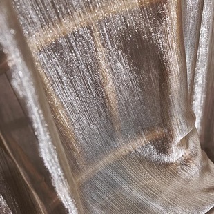 [fabric] French dreamy gilded gauze advanced sense window screen bay window living room balcony transparent opaque gauze curtain
