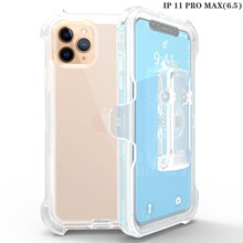 适用苹果11手机壳三防透明防摔带背夹iphone16透明机器人夹子滑套