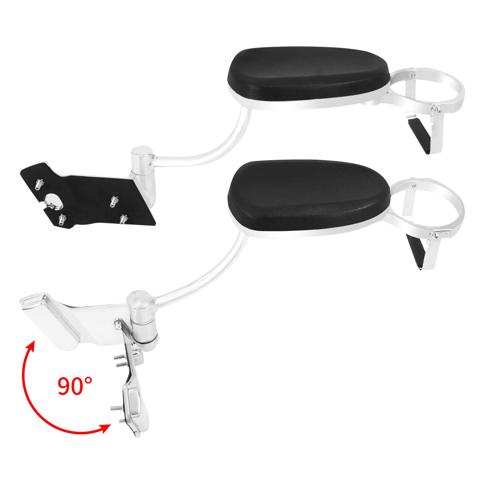 Suitable for Honda Goldwing GL1800 Motorcycle Adjustable Rear Passenger Armrest with Water Cup Holder 01-17