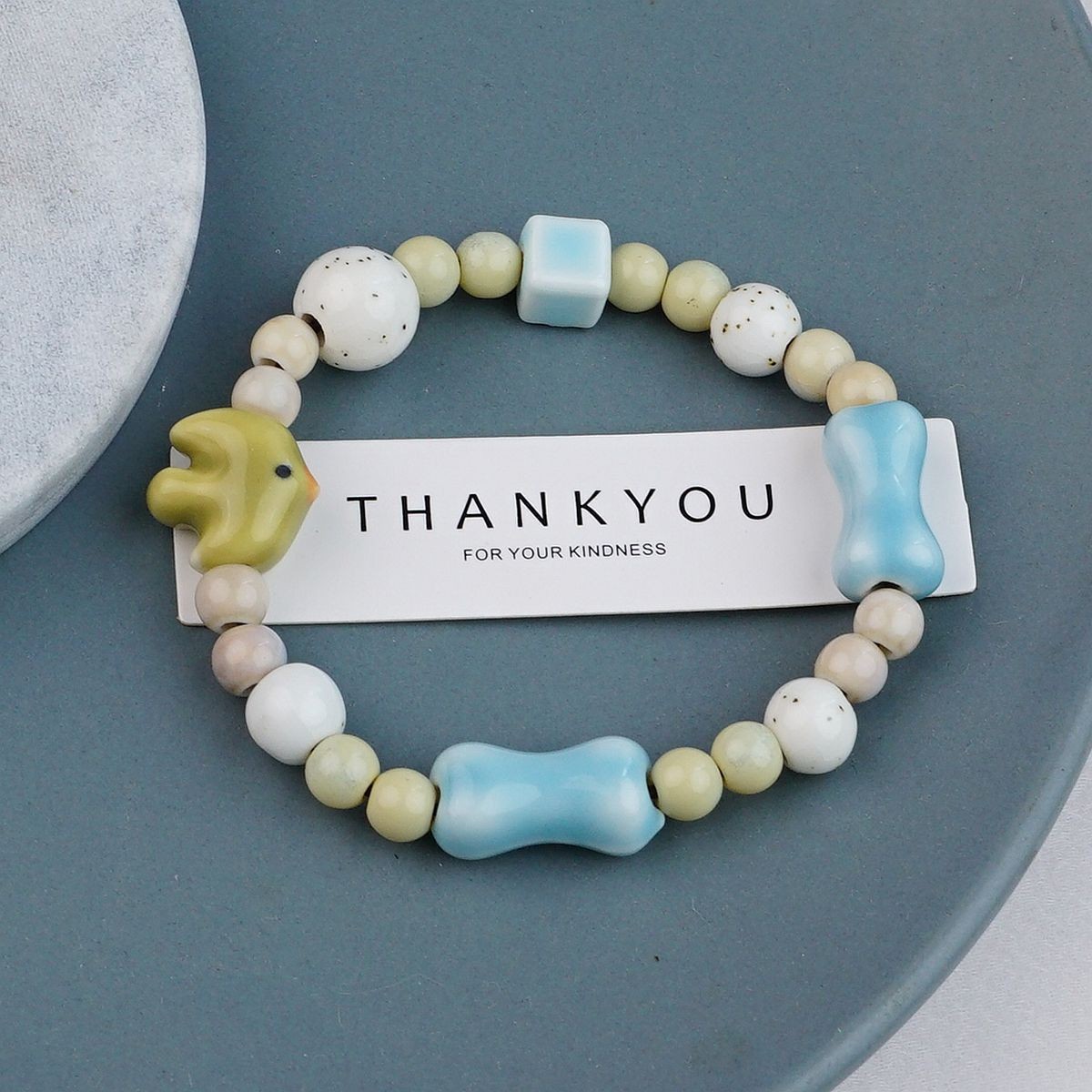 Jingdezhen pulsera de cerámica de verano mujer alta sensación galletas serie de gatos nicho diseño universal pulsera alta sensación