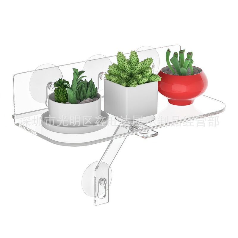 Acrylic Succulent Plant Window Shelf, Indoor Micro-Green Plant Stand, Floating Shelf for Camera and Photo Frames in Living Room and Bedroom