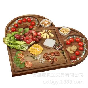 Modern Simple Wooden Deli Storage Tray Creative Wooden Compartmented Fruit Tray Multi-Functional Solid Wood Cake Dessert Tray