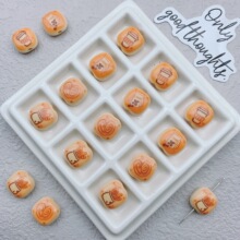 14mm印花面包烘焙小馒头方圆串珠 diy车挂手链手机链头绳发饰配件