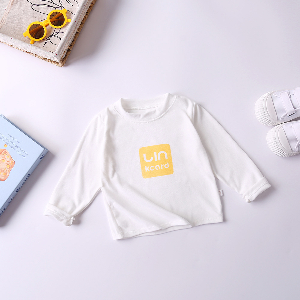 Camiseta interior personalizada para niños, top para niños, ropa interior para niñas, camiseta de manga larga para otoño e invierno, camiseta de cuello alto, cuello medio alto.