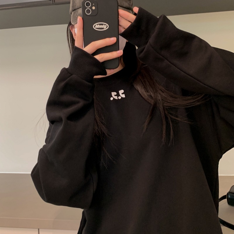 RestandRecreation丸首のパーカーの女性の秋の韓国の小さい大衆の頭のカップルのゆったりしているファッションのブランドの上着