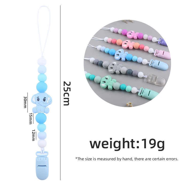 Bebé chupete cadena bebé creativo dibujos animados animal elefante silicona mordedura molar anti-gota cadena Nuevo