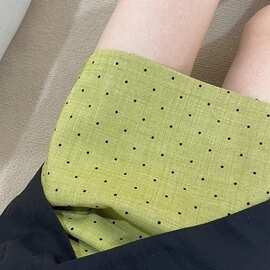 洋气新款半身裙女显绿色波点短裙高腰百搭包臀防走光字包臀裙