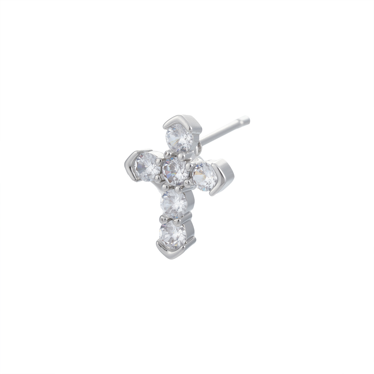 Cross-shaped Zircon Men, Fashionable Versatile Commuting, Simple Earrings For Women, Unique And Trendy, Light Luxury_voghion.com