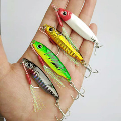 批發路亞藍小刀鐵板翹嘴鱸魚假餌vib 帶血槽鈎岸拋小鐵板金屬魚餌