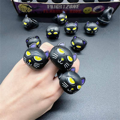 新型アマゾン鬼節ハロウィーン発光幽霊指輪カボチャコウモリ鬼節閃光パーティー彩灯玩具|undefined