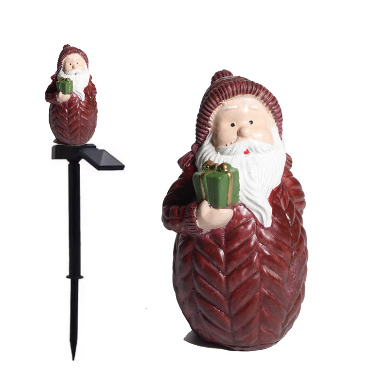 Papá Noel solar con luces de regalo