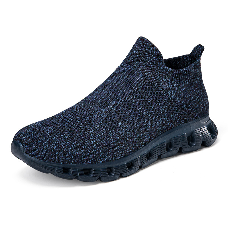 Zapatos para caminar para hombres y mujeres, zapatillas de deporte de un solo pie, calcetines casuales de verano para hombres, zapatos de tejido con suela de palomitas de maíz de tendencia transpirable