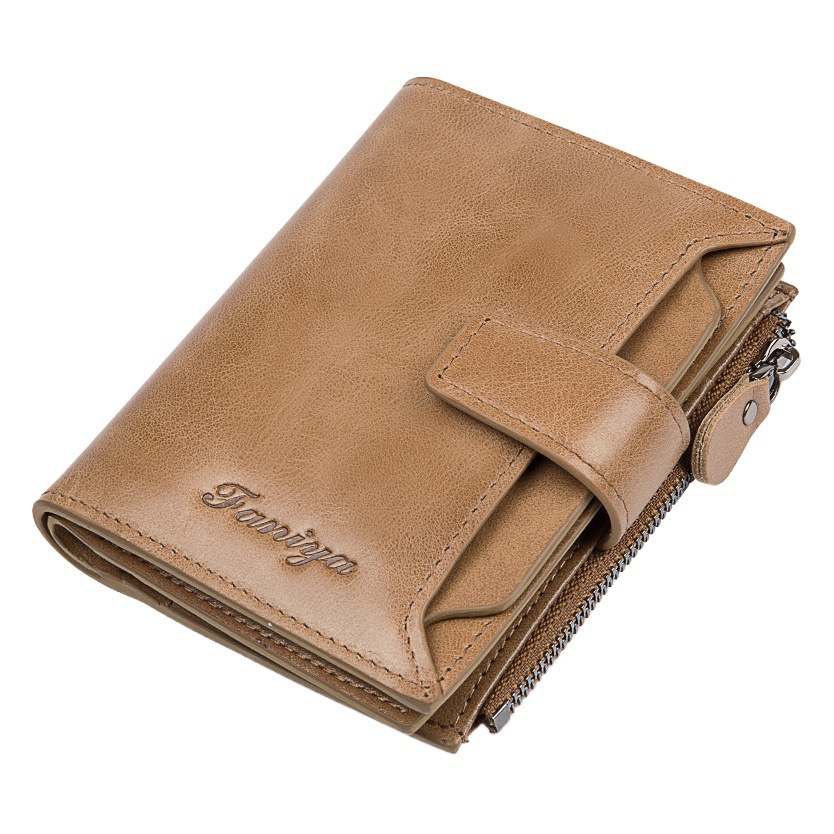 Guangzhou Fania Men's Wallet Short 2021 New Genuine Leather Large Capacity Driver's License Wallet Card Bag