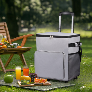 Cross-Border Amazon New Product Trolley Insulated Bag Oxford Cloth Waterproof Car Ice Bag Outdoor Camping Picnic Bag Wholesale