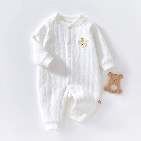 Pure white lemon bear head warm body jacket