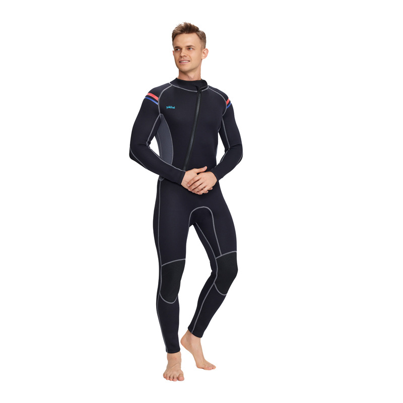New 3mm Men One-piece Warm Long Sleeve Cold-proof Surfing Snorkeling Winter Swimsuit Diving Suit Women_voghion.com