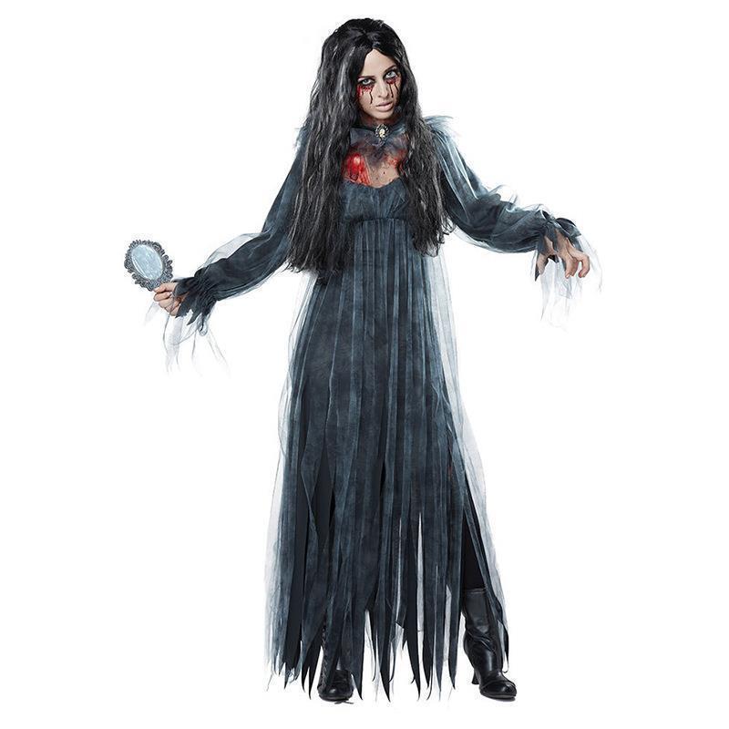 外国貿易ハロウィンコスプレ衣装黒マントマントゴースト花嫁吸血鬼邪悪な魔女スポット卸売|undefined