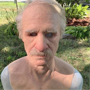 Amazon independent station popular old man grandpa face wig old man mask young man headgear handsome man mask