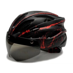 工場卸売自転車ヘルメットゴーグル付き自転車ヘルメットテールライト付き調節可能なスポーツロードバイクヘルメット