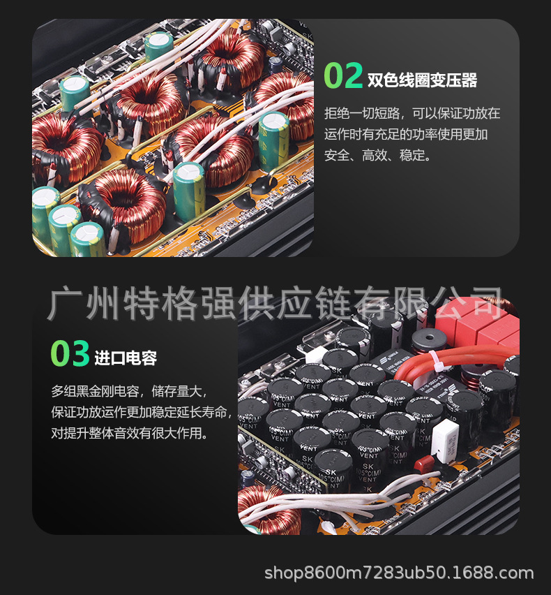 Direct sale from manufacturer: 6500W high-power car amplifier, Class D single-channel 0.5 ohm car subwoofer amplifier