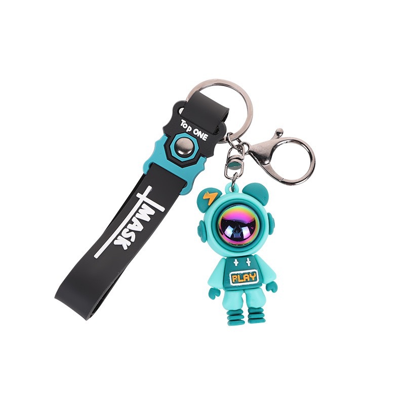 Estilo explosivo, juego de moda simple, llavero de oso relámpago, pegamento suave tridimensional, llavero de oso de dibujos animados, colgante de bolsa al por mayor