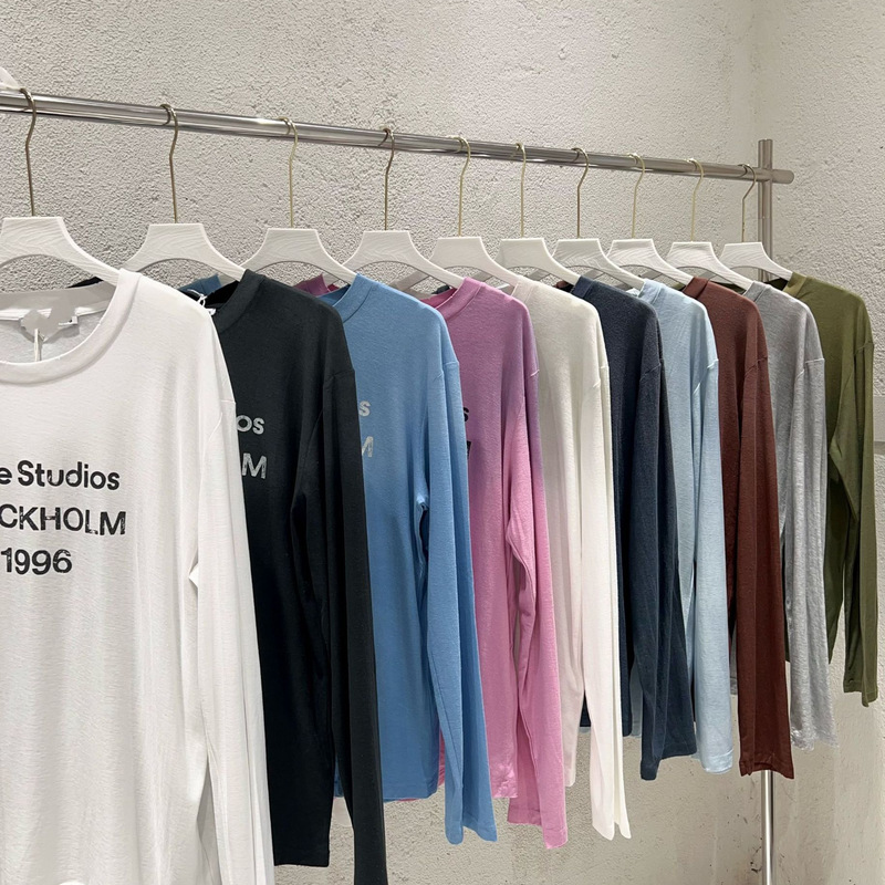 Correct version: New autumn/winter 1996 washed, distressed, and vintage-style cotton-linen long-sleeve T-shirt, unisex, with sun protection