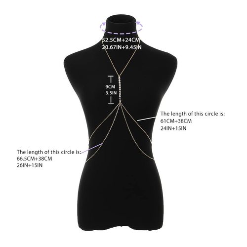 Ladies Sexy Body Chain, European and American Fashion Style Chain Necklace, European and American Cross-Border Beach Accessories Bikini Chain