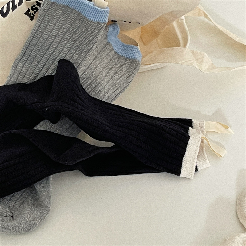 Women's Basic Color Block Cotton Jacquard Crew Socks A Pair display picture 2