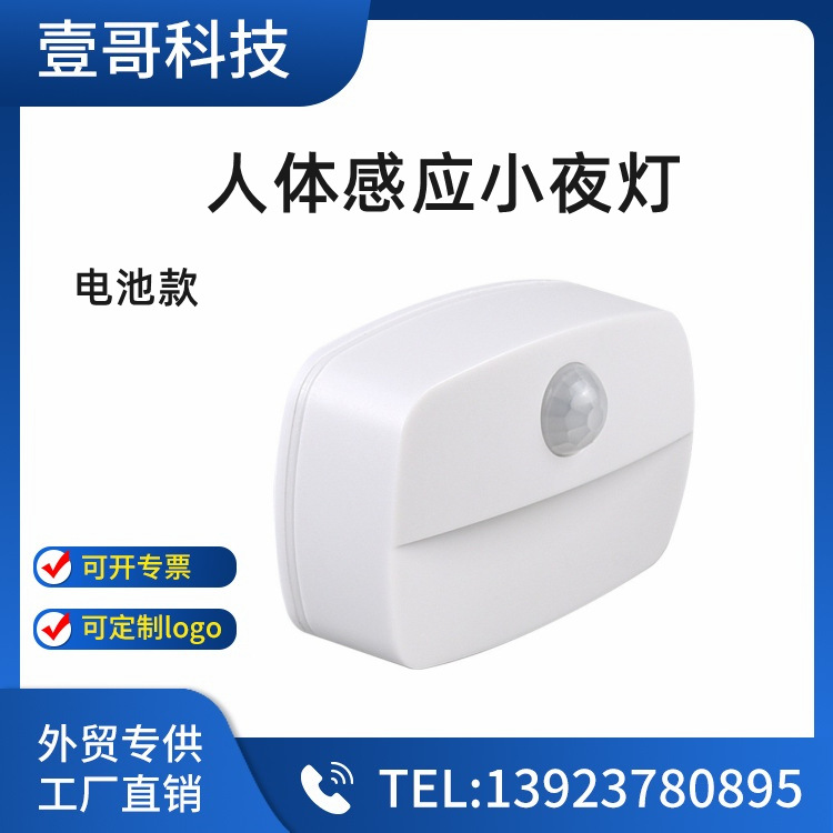 Human Body Induction Light Control Battery Night Light Closet Staircase Lighting Bedroom Corridor Infrared Induction LED Small Night Light 