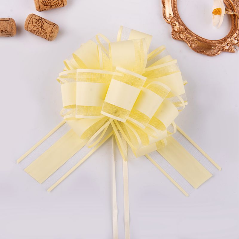 Comercio exterior transfronterizo 50 gran hilo de nieve elegante color natural bola flor Navidad regalo flor embalaje color sólido guirnalda cinta
