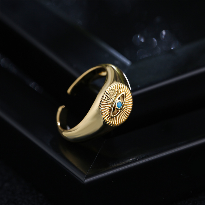 Fashion Eye Shape Copper Opening Ring display picture 3