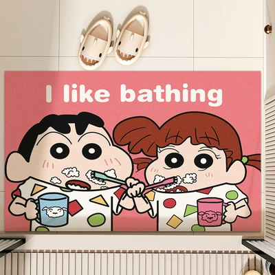 Avtomobil döşəmə paspasları — Soft Floor Mat Bathroom - dy-pink-little-new-little-kwai-brush-their-teeth-together-40x-60cm-non-slip-quick-drying