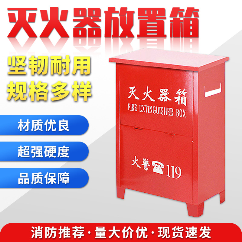 手提式4*2干粉新款灭火器箱子两只装落地式二氧水基放置消防箱4kg