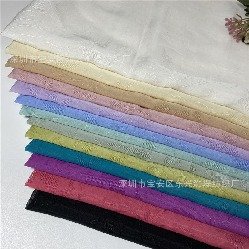 春夏 天丝锦纶云纹提花 中国风汉服面料 莱赛尔