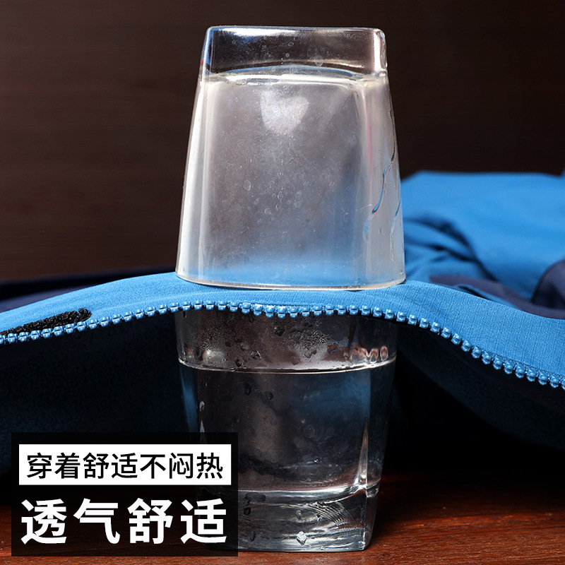 戶外衝鋒衣女防風防潑水三合一可拆卸兩件套冬季加絨加厚登山服男