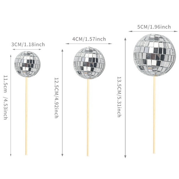 Amazon venta caliente con palos de madera discoteca bola de bodas ventanas de fiesta pastel de decoración inserto de decoración de bola espejo