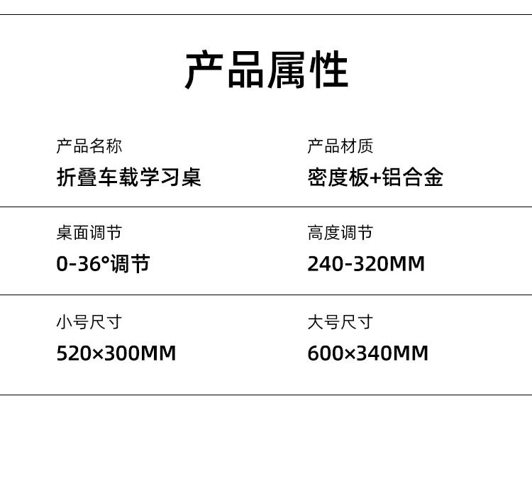 Car-Mounted Small Table Board, Car Reading and Learning Table, Foldable Portable Car Table Board for the Back Seat, Small Table for the Rear of the Car