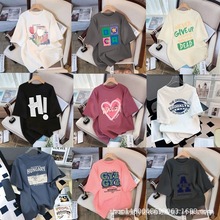 厂家直销批发女装大码短袖T恤地摊货源夏季新款女士上衣库存外发